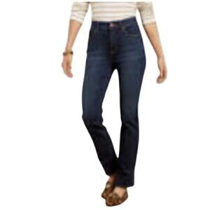Talbots Jeans Straight Leg Dark Wash Blue WMNS 12 High Rise Stretch Denim Zip